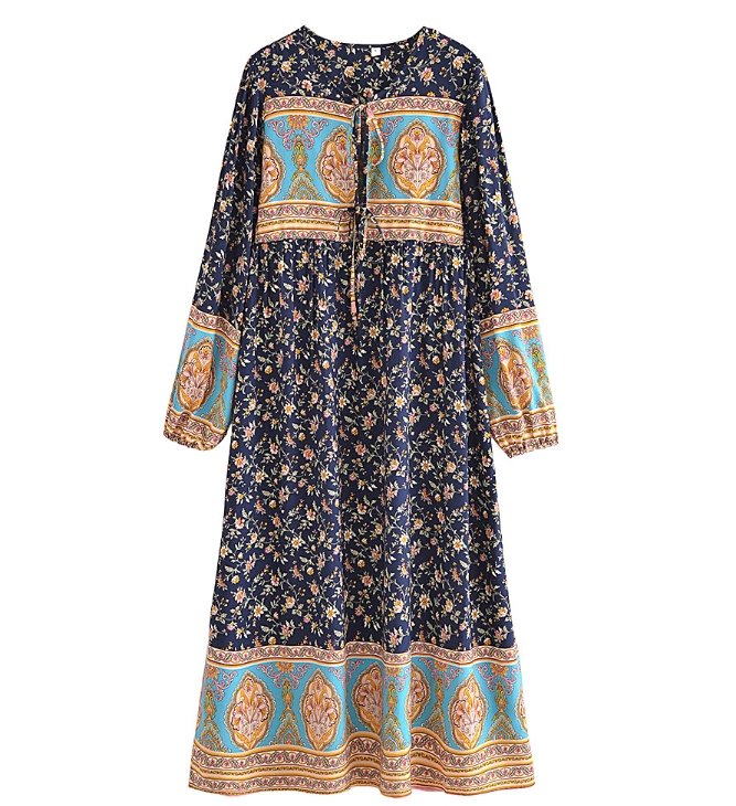 Długa Sukienka Vintage Z Lat 70