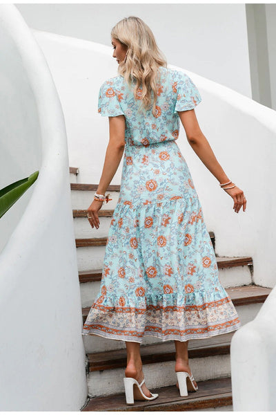 Czeska Sukienka Maxi W Stylu Vintage