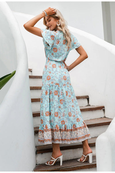 Czeska Sukienka Maxi W Stylu Vintage