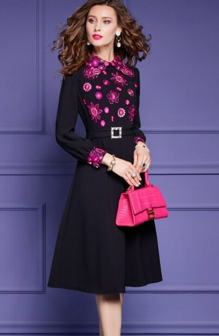 Długa Sukienka W Kwiaty W Stylu Vintage