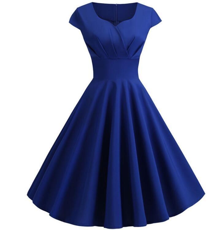 Sukienka Gorsetowa Z Lat 60. Niebieska