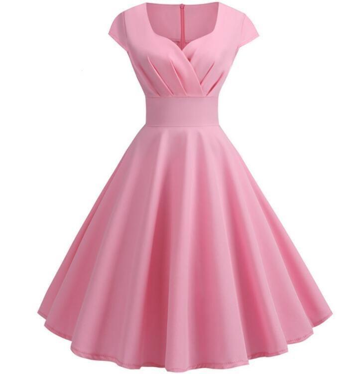 Różowa Sukienka Bez Ramiączek Z Lat 60