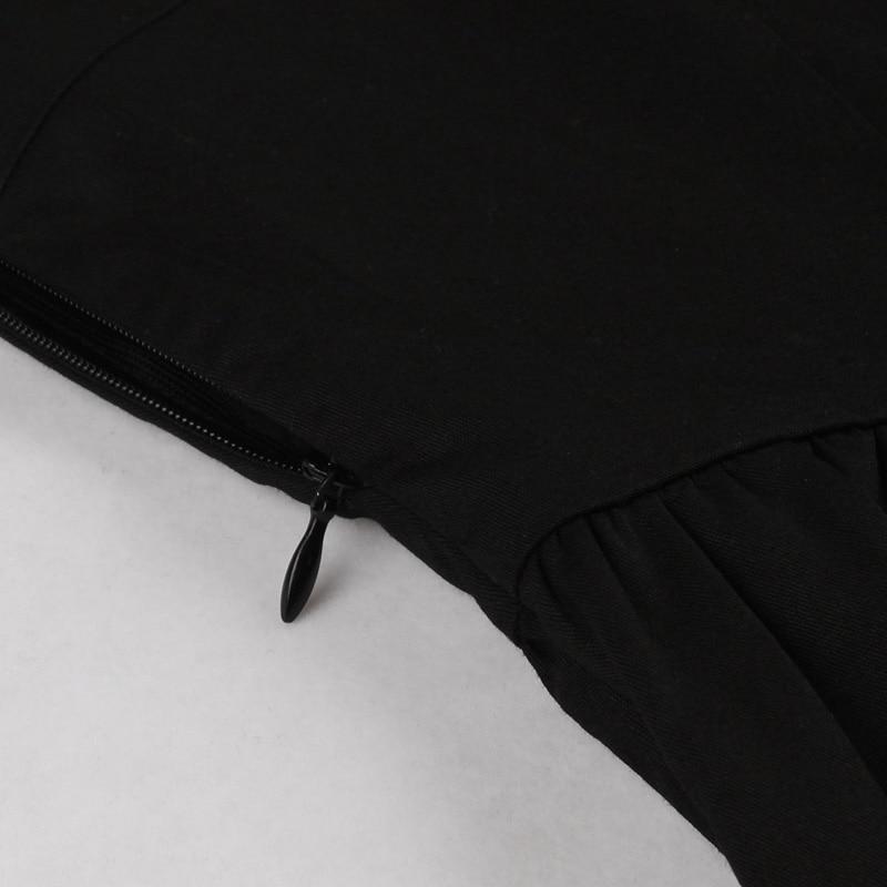 Czarna Sukienka W Motyle Z Lat 50