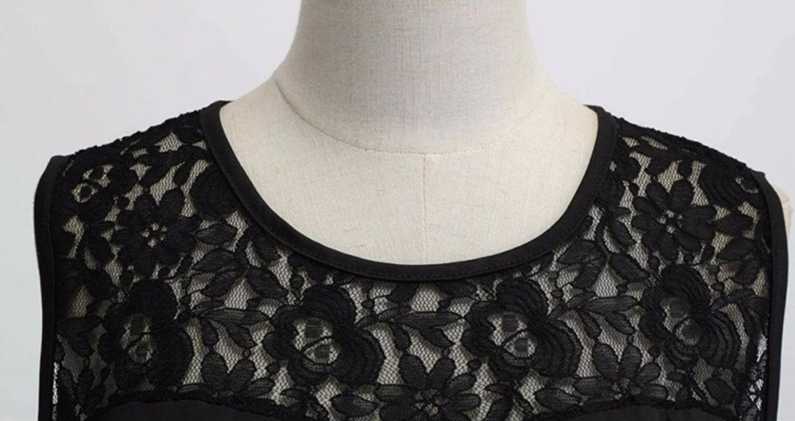 Czarna Sukienka Retro Z Lat 50