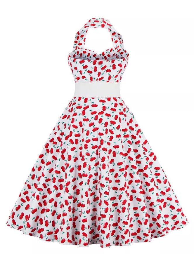 Biała Sukienka Skater Z Lat 50