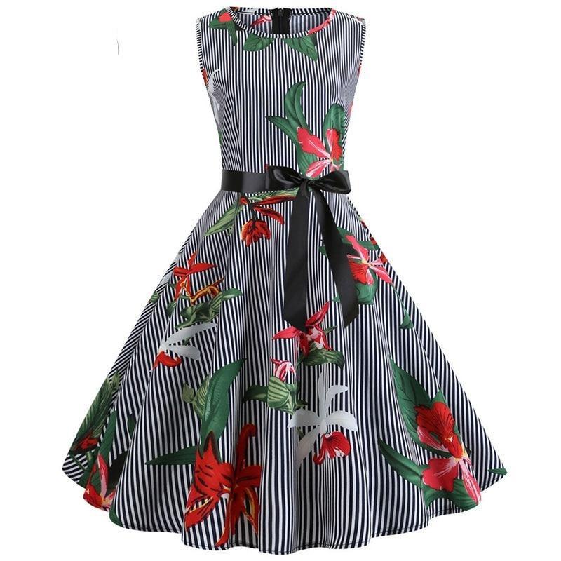 Sukienka Retro  W Paski