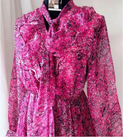 Fioletowa Koronkowa Sukienka Retro