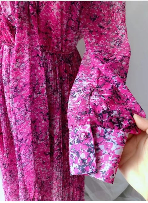 Fioletowa Koronkowa Sukienka Retro