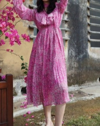 Fioletowa Koronkowa Sukienka Retro