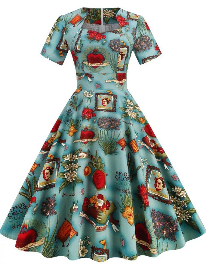 Sukienka W Stylu Vintage Deco Z Lat 50