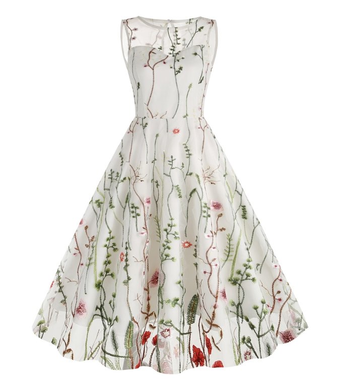 Sukienka Vintage W Kwiaty W Stylu Lat 50