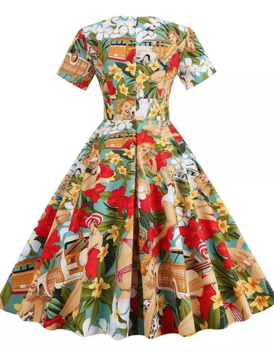 Patchworkowa Sukienka Vintage Z Lat 50