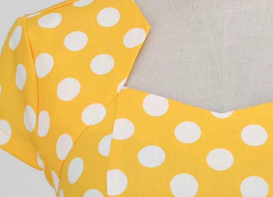 Damska Sukienka W Stylu Lat 60. Żółta