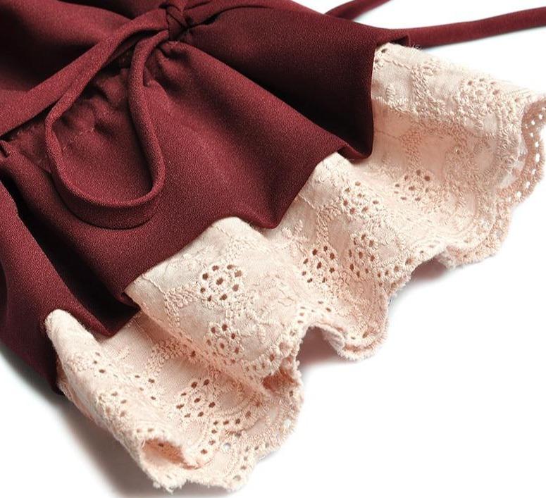 Bordowa Sukienka W Stylu Lat 40