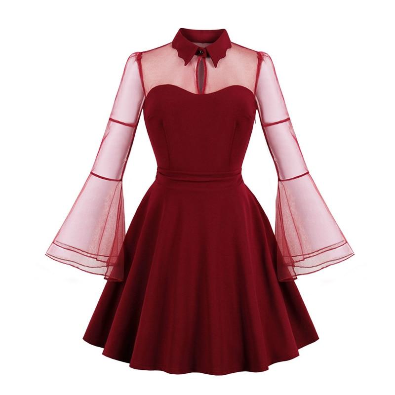 Czerwona Sukienka W Stylu Lat 50. Plus Size