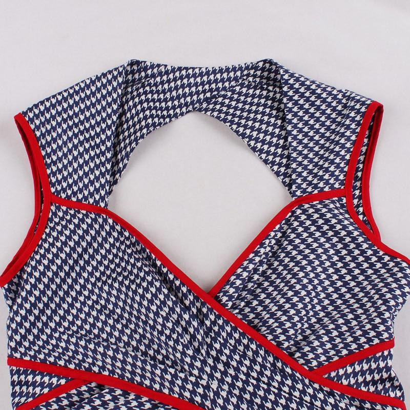 Niebieska Sukienka W Stylu Vintage