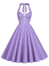 Fioletowa Sukienka Pin-Up W Stylu Vintage Z Lat 60