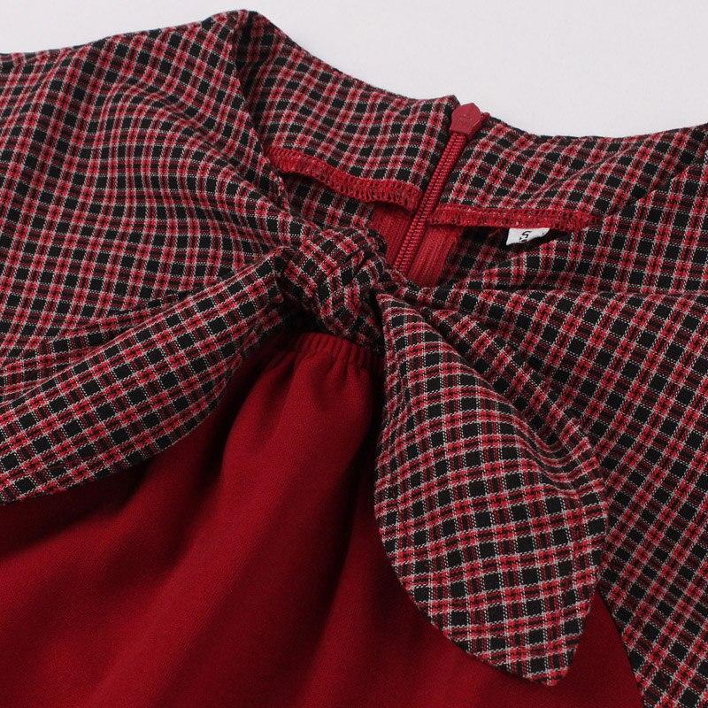 Trapezowa Sukienka Z Lat 50. W Kolorze Bordowym