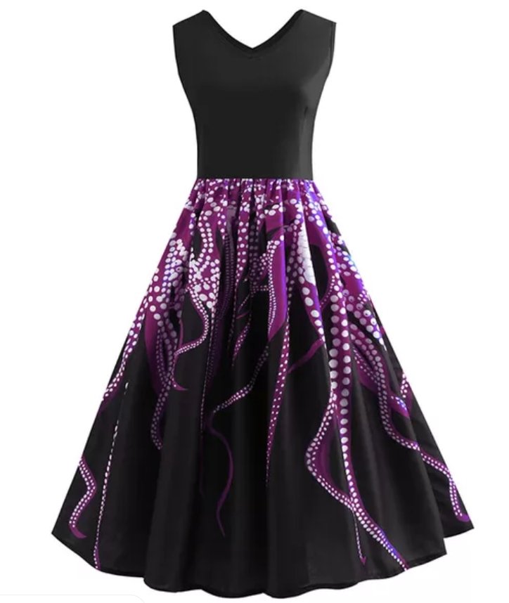 Trapezowa Sukienka Bez Rękawów W Stylu Vintage