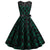 Trapezowa Sukienka Vintage W Kolorze Zielono-Czarnym