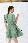 Zielona Sukienka W Kropki Vintage