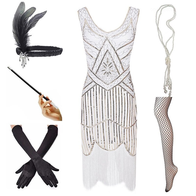 Sukienka Vintage 1920 Biała