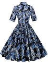 Sukienka Vintage 1950 Niebieska