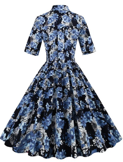 Sukienka Vintage 1950 Niebieska