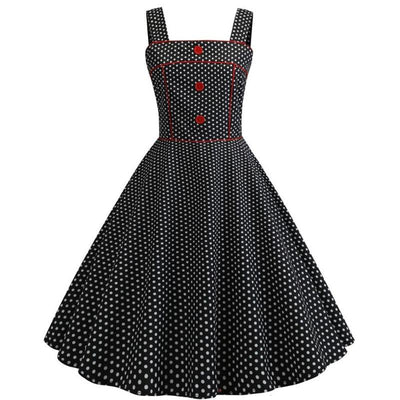Czarna Sukienka Vintage 1950