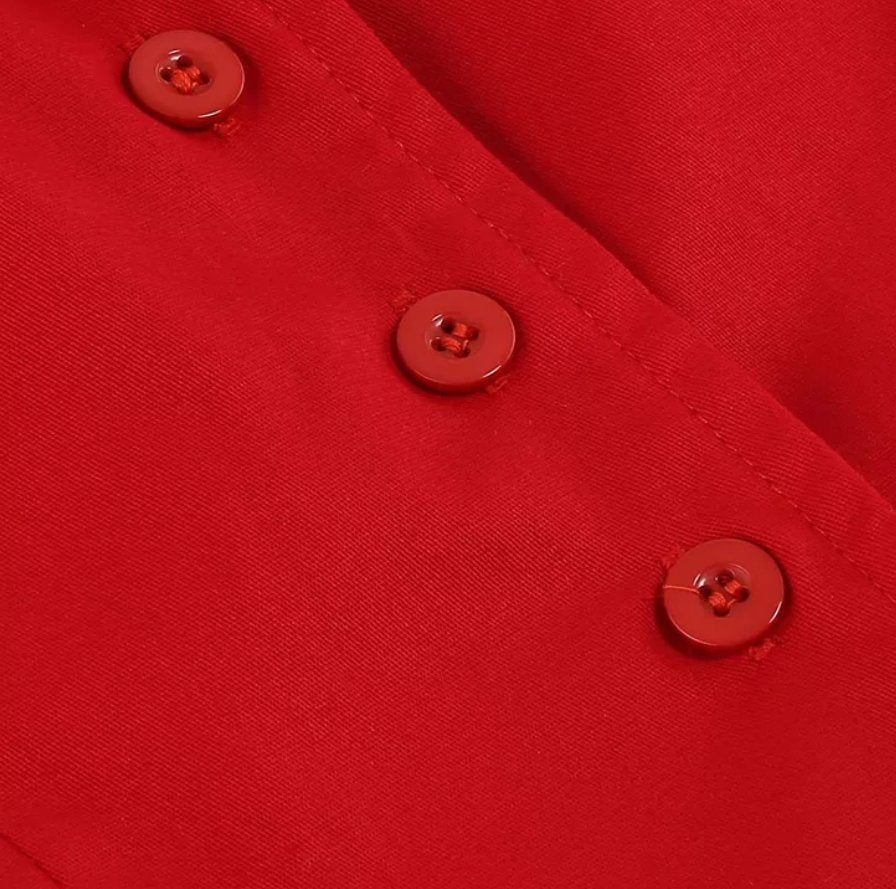 Czerwona Sukienka Z 1950 Roku