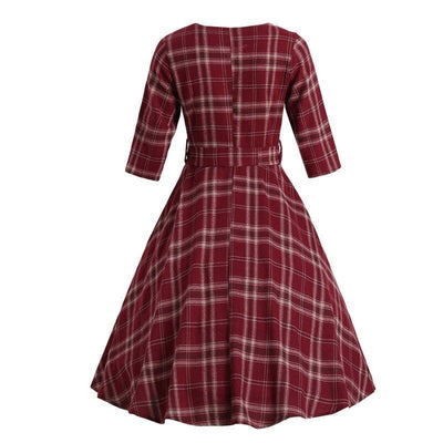 Sukienka Vintage 3/4 Bordowa 1960