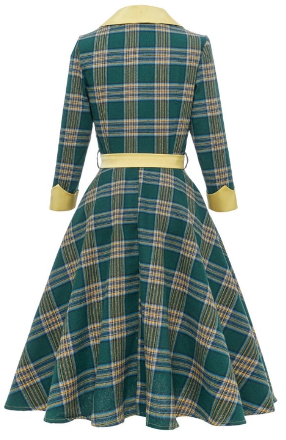 Sukienka 3/4 W Paski W Stylu Vintage