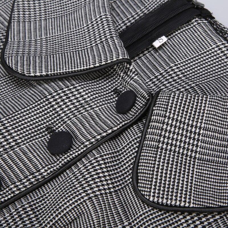 Sukienka Vintage 50 Szary Krótkie Rękawy