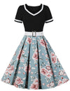 Sukienka Vintage Z Lat 60. Czarne Kwiaty