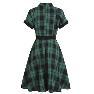 Zielona Sukienka Vintage W Stylu Angielskim