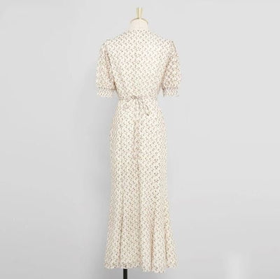 Sukienka Vintage Rok 1940 Beżowa