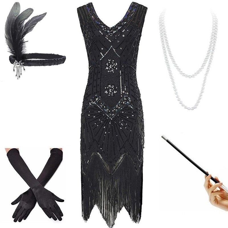 Czarna Sukienka Vintage Z Lat 20