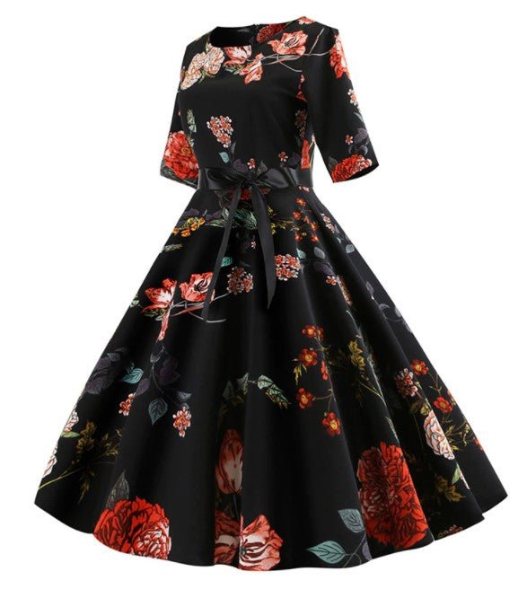 Sukienka Vintage W Kwiaty Z Lat 50