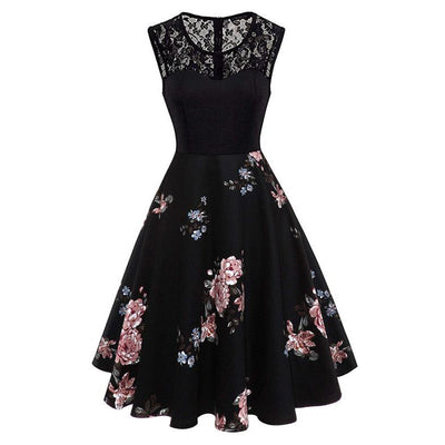 Czarna Sukienka Vintage Z Lat 50. Plus Size