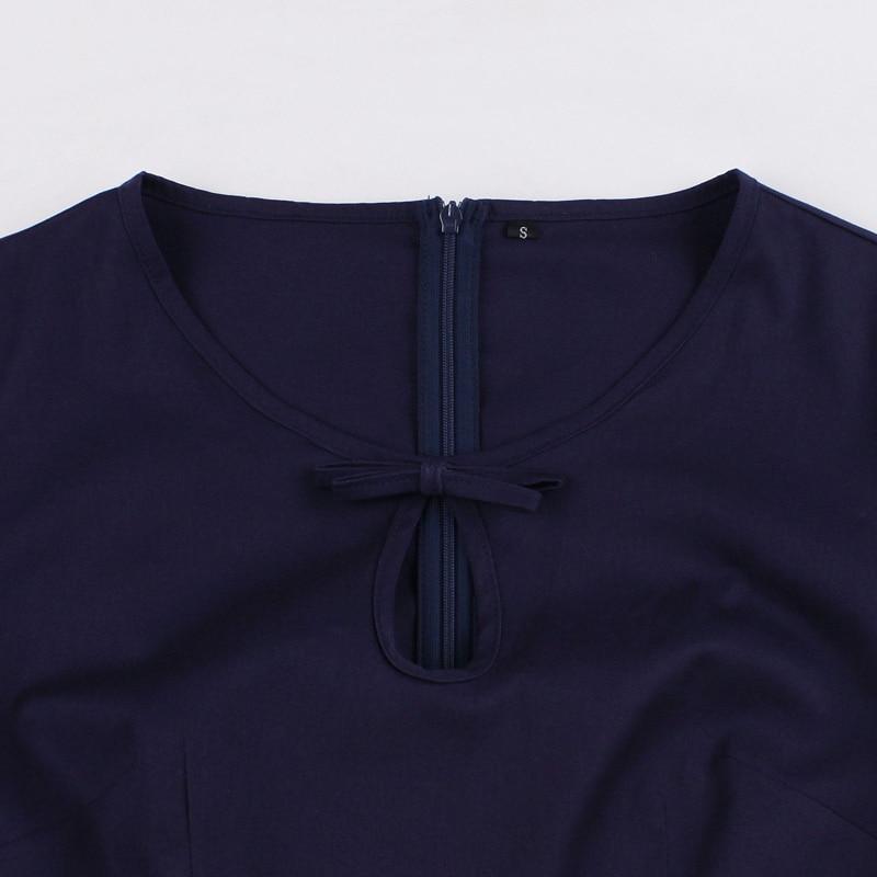 Granatowo-Żółta Sukienka Vintage Z Lat 50