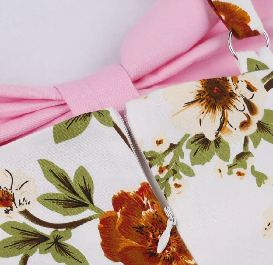 Różowa Sukienka Vintage Z Lat 50