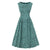 Sukienka Vintage Z Lat 50. Zielona W Czarne Kropki