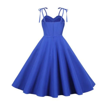 Szykowna Sukienka Vintage Z Lat 60. Niebieska