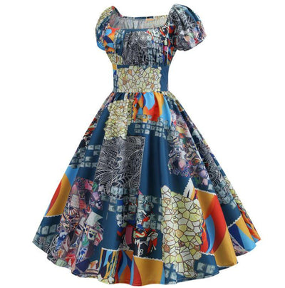 Patchworkowa Sukienka Vintage Z Lat 60