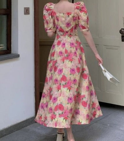 Kwiecista Sukienka Vintage Z Lat 40. XX Wieku