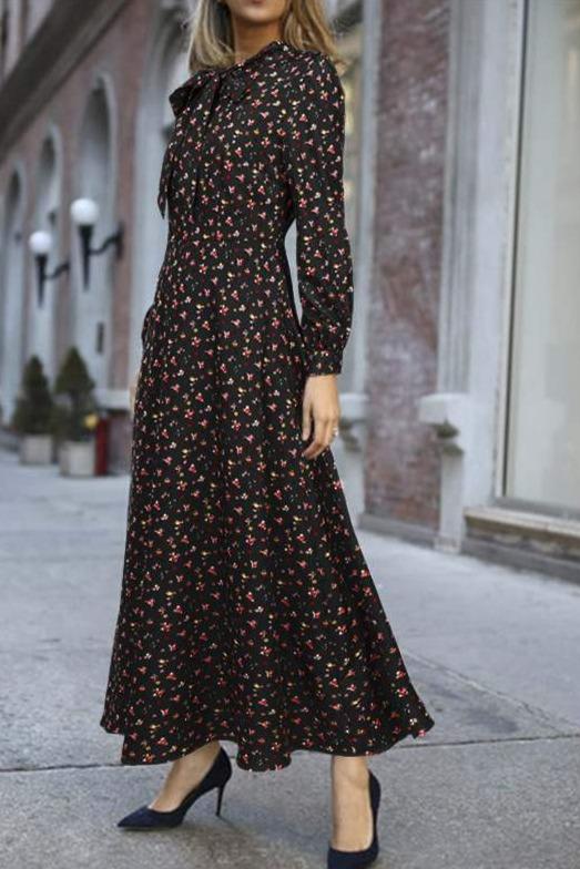 Czarna, Płynna Sukienka Vintage Z Lat 40. XX Wieku