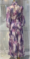 Długa Lawendowa Sukienka Vintage Z Lat 40. XX Wieku