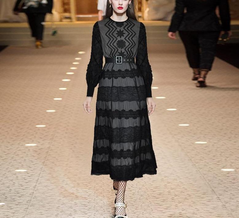 Sukienka Z Latarniowymi Rękawami W Stylu Lat 40