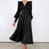 Czarna Satynowa Sukienka Vintage Z Lat 40. XX Wieku