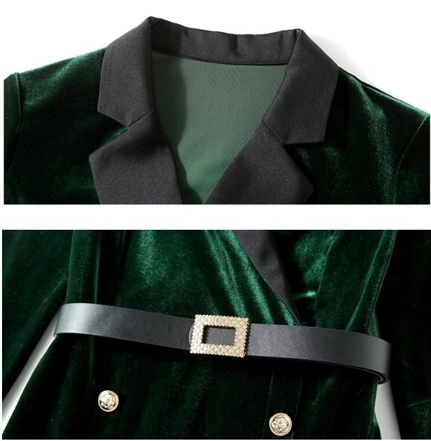 Zielona Aksamitna Sukienka Vintage Z Lat 40. XX Wieku